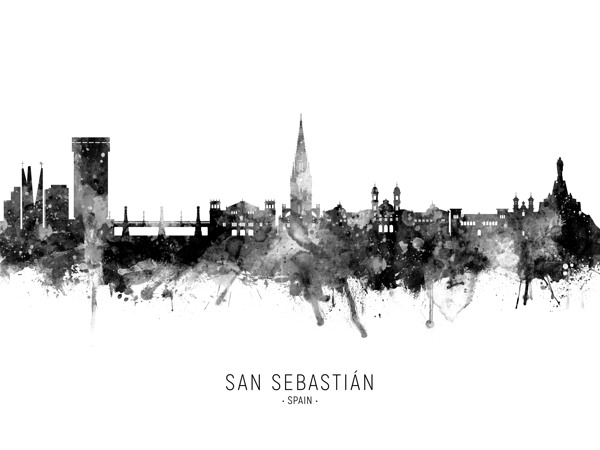 San Sebastian Spain Skyline Print