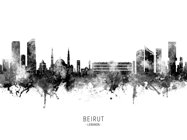Beirut Lebanon Skyline Print
