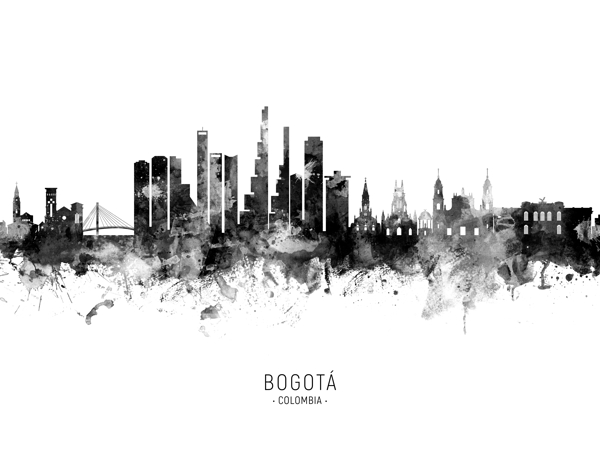 Bogota Colombia Skyline Print