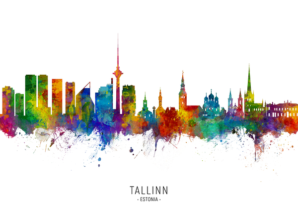 Tallinn Estonia Skyline Print