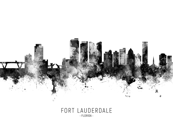 Fort Lauderdale Florida Skyline Print