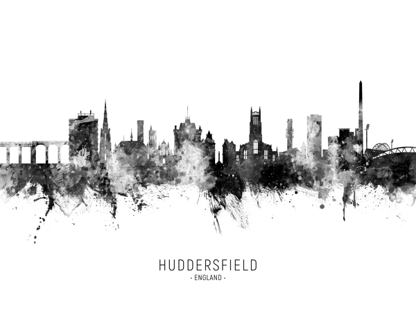 Huddersfield England Skyline Print