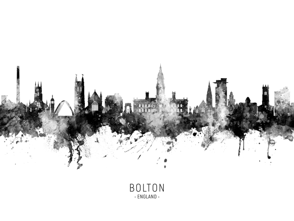 Bolton England Skyline Print