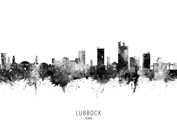 Lubbock Texas Skyline Print