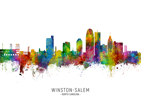 Winston-Salem North Carolina Skyline Print