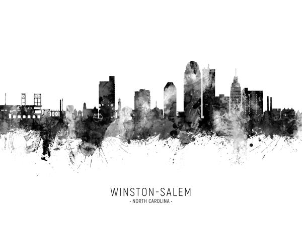 Winston-Salem North Carolina Skyline Print