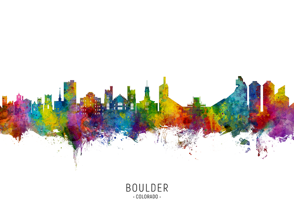 Boulder Colorado Skyline Print
