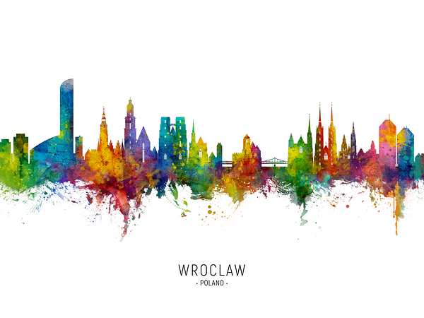 Wroclaw Poland Skyline Print