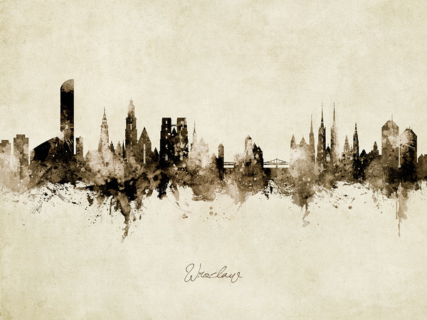 Wroclaw Poland Skyline Print