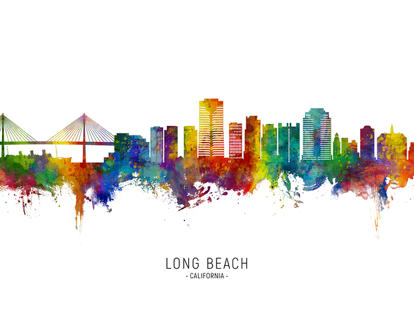 Long Beach California Skyline Print