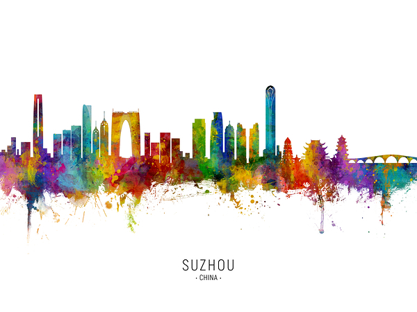 Suzhou China Skyline Print
