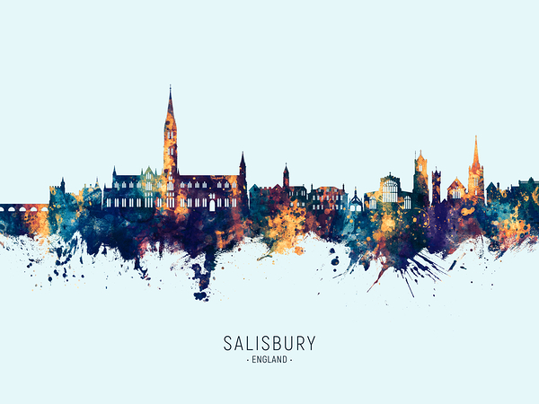 Salisbury England Skyline Print