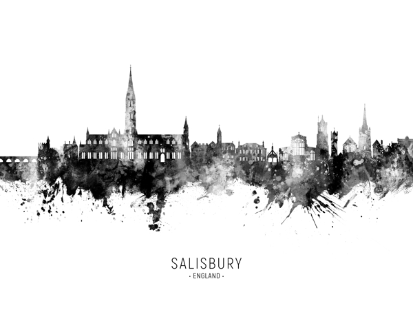 Salisbury England Skyline Print