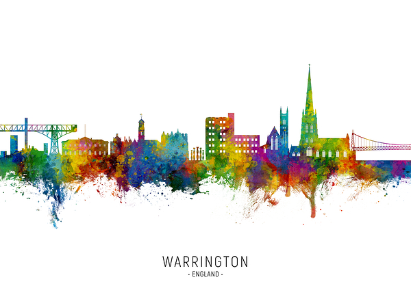 Warrington England Skyline Print