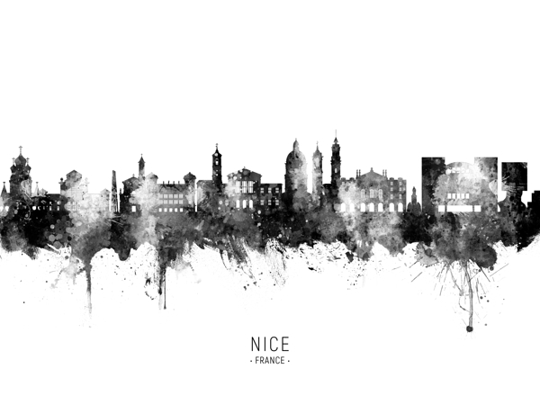 Nice France Skyline Print