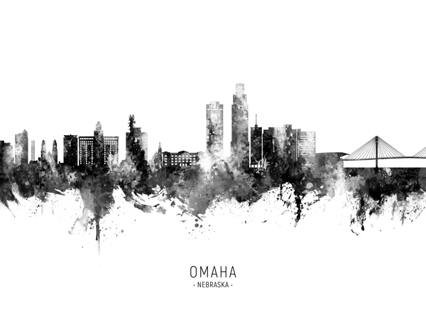 Omaha Nebraska Skyline Print