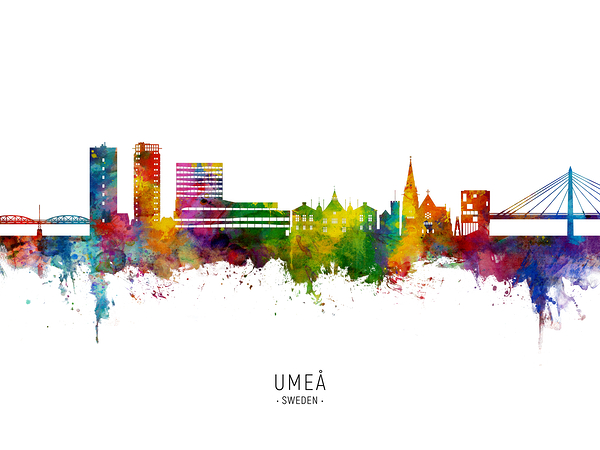 Umea Sweden Skyline Print
