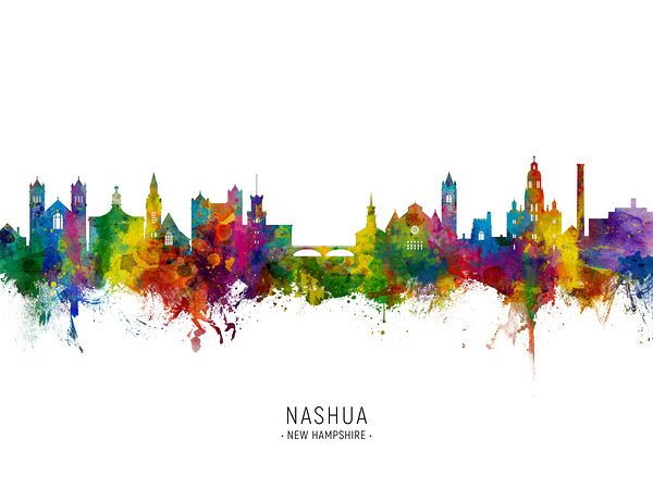 Nashua New Hampshire Skyline Print