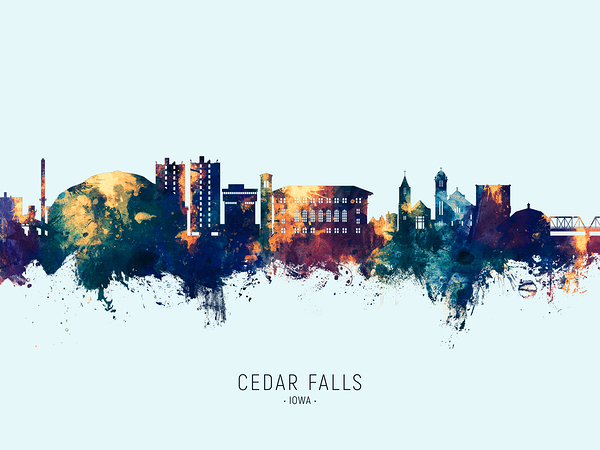 Cedar Falls Iowa Skyline Print
