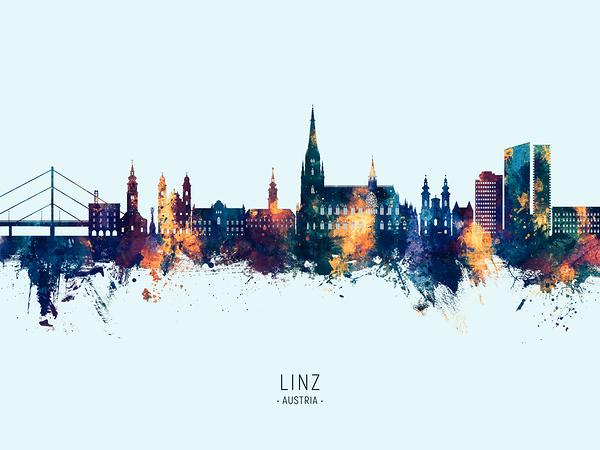 Linz Austria Skyline Print