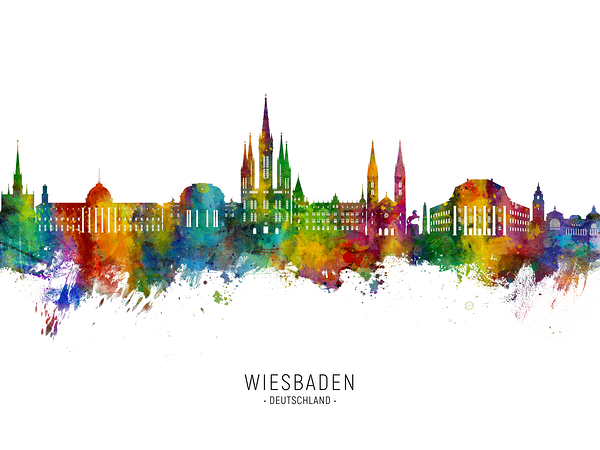 Wiesbaden Germany Skyline Print