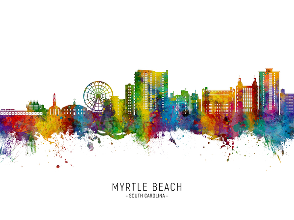 Myrtle Beach South Carolina Skyline Print