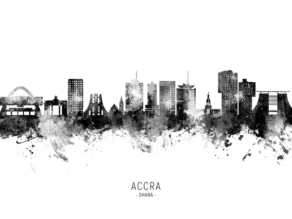 Accra Ghana Skyline Print
