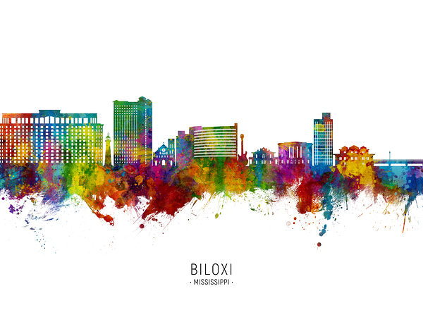 Biloxi Mississippi Skyline Print