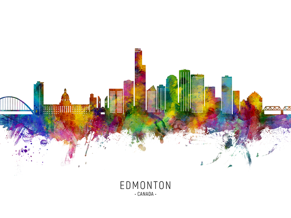 Edmonton Canada Skyline Print