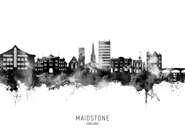 Maidstone England Skyline Print