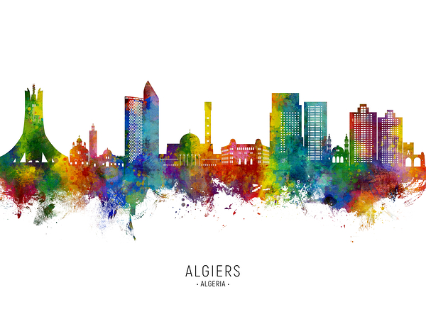 Algiers Algeria Skyline Print