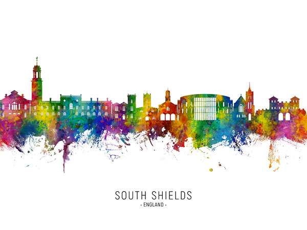 South Shields England Skyline Print