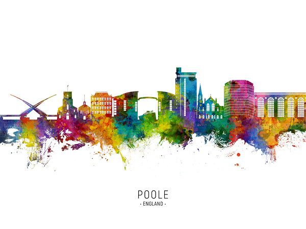 Poole England Skyline Print
