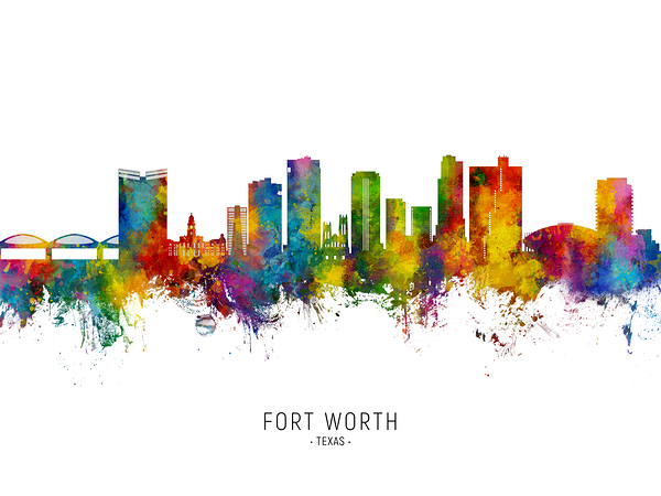 Fort Worth Texas Skyline Print