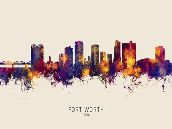 Fort Worth Texas Skyline Print