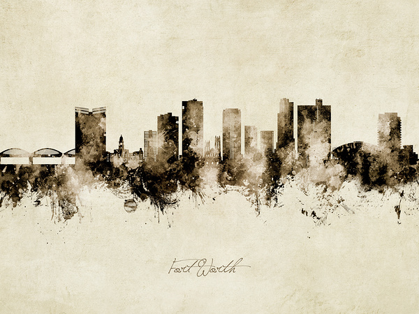 Fort Worth Texas Skyline Print
