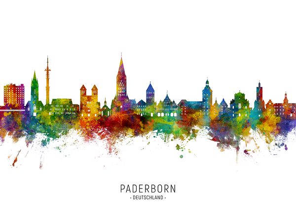 Paderborn Germany Skyline Print