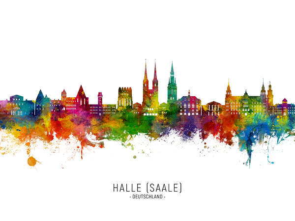 Halle Saale Germany Skyline Print