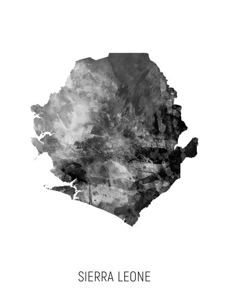 Sierra Leone Watercolor Map Print