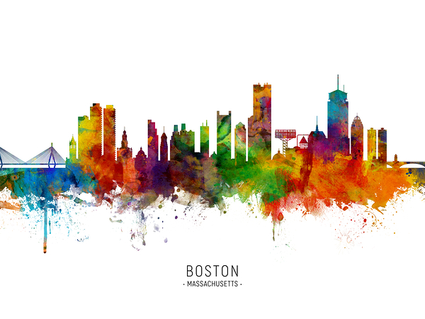 Boston Massachusetts Skyline Print