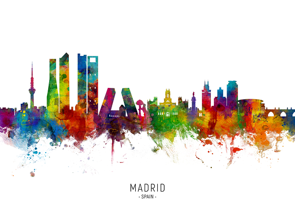 Madrid Spain Skyline Print