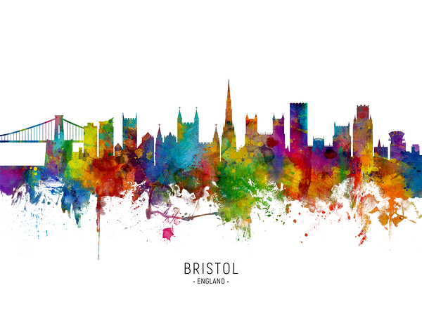 Bristol England Skyline Print
