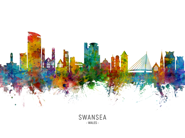 Swansea Wales Skyline Print