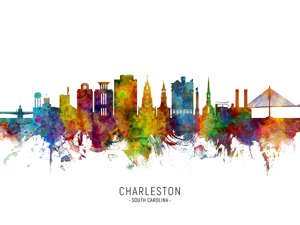 Charleston South Carolina Skyline Print