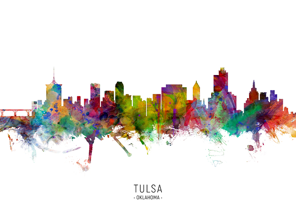 Tulsa Oklahoma Skyline Print