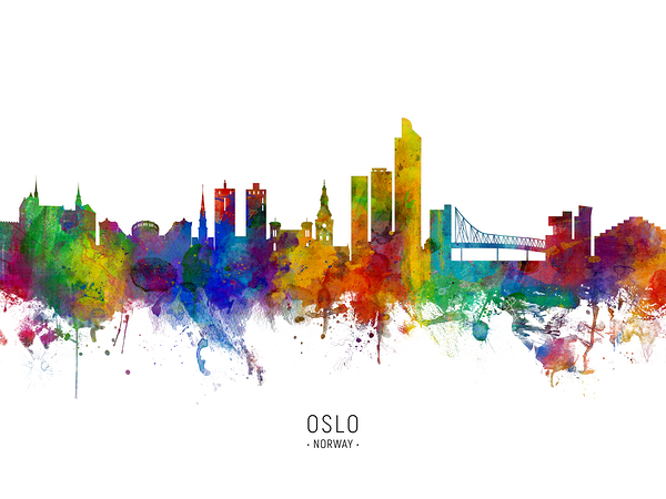 Oslo Norway Skyline Print