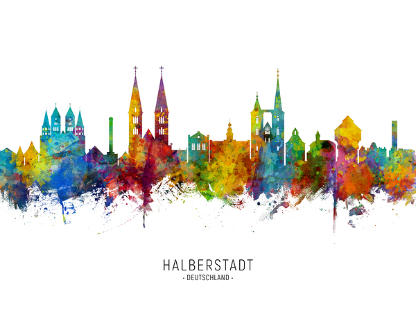Halberstadt Germany Skyline Print