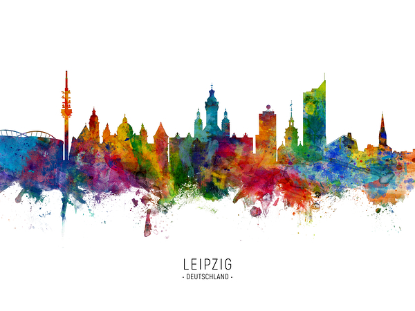 Leipzig Germany Skyline Print