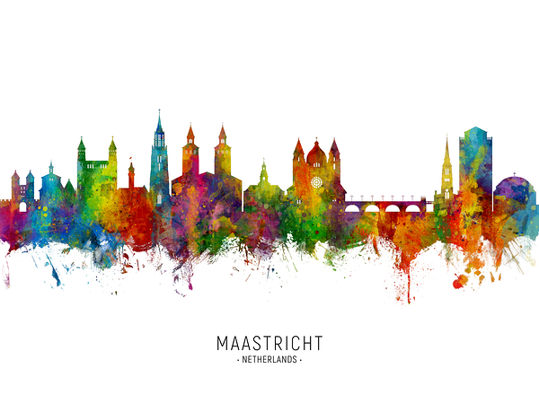 Maastricht The Netherlands Skyline Print
