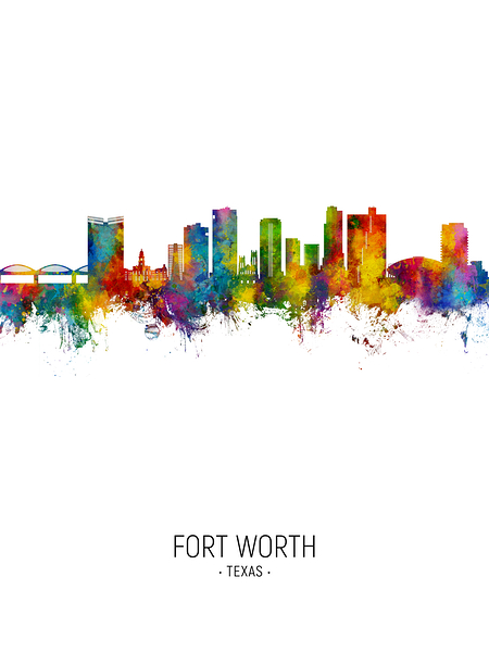 Fort Worth Texas Skyline Print